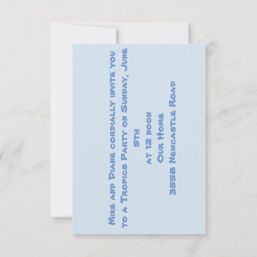 Tropische feestuitnodiging kaart (Achterkant)