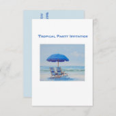 Tropische feestuitnodiging kaart (Voorkant / Achterkant)