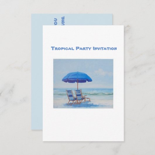 Tropische feestuitnodiging kaart (Voorkant / Achterkant)