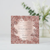 Tropische fern Leafs omhuld Roos Gold Pink Metalli Kaart (Staand voorkant)