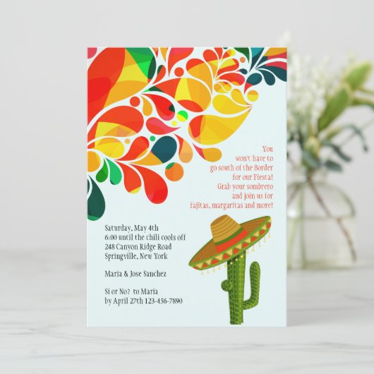 Tropische Fiesta Cinco de Mayo uitnodiging (Staand voorkant)