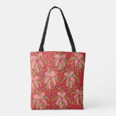 Tropische Fiesta Flowers Red Canvas tas (Achterkant)