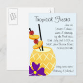 Tropische Fiesta Pool Party Invite Uitnodiging Briefkaart (Voorkant / Achterkant)