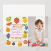 Tropische Fiesta Verjaardag Uitnodiging met foto (Voorkant / Achterkant)