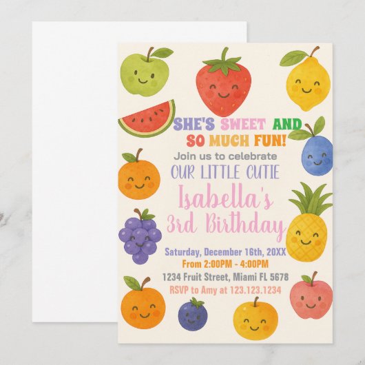 Tropische Fiesta verjaardagsuitnodiging Kaart (Voorkant / Achterkant)