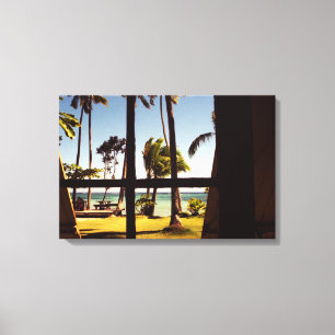 Tropische Fiji Beach Scene 24x16 (60x40cm) waccna Canvas Afdruk