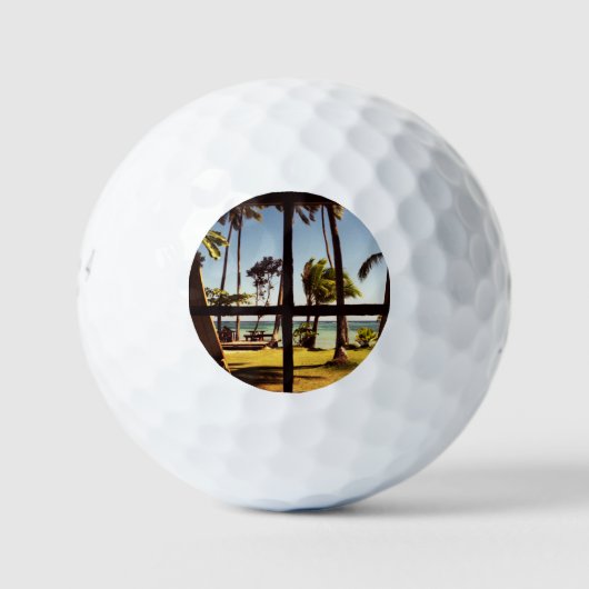 Tropische Fiji Beach Scene be6 gbcna Golfballen (Voorkant)