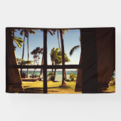 Tropische Fiji Beach Scene BNRCNM Spandoek (Horizontaal)
