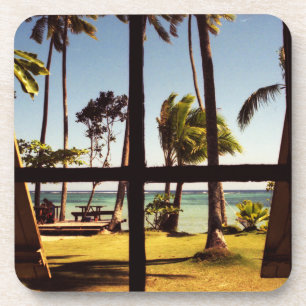 Tropische Fiji Beach Scene Coastercan Bier Onderzetter