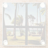 Tropische Fiji Beach Scene Coastercan Glazen Onderzetter (Achterkant)