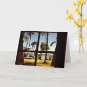 Tropische Fiji Beach Scene GCM Kaart (Gele Bloem)