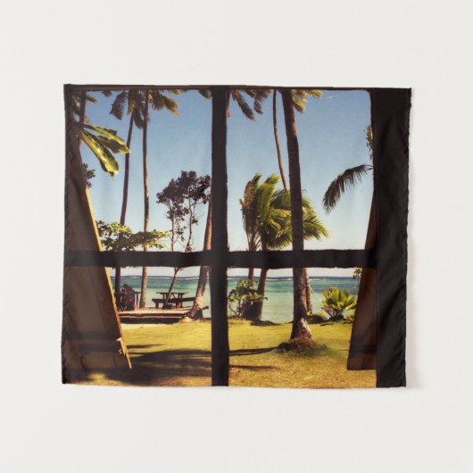 Tropische Fiji Beach Scene Wtcna Wandkleed (Voorkant (horizontaal))