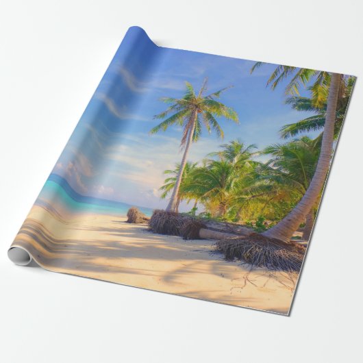 Tropische Filipijnen strand Palm Paradise Cadeaupapier (Uitgerold)