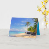 Tropische Filipijnen strand Palm Paradise Kaart (Gele Bloem)
