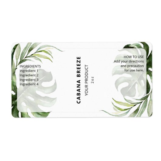 Tropische flacondopperlabels etiket (Voorkant)
