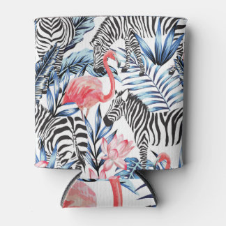 Tropische flair: Flamingo Zebra Paradise Blikjeskoeler