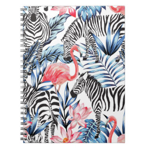 Tropische flair: Flamingo Zebra Paradise Notitieboek