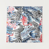 Tropische flair: Flamingo Zebra Paradise Wandkleed (Voorkant (horizontaal))