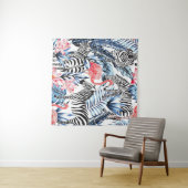 Tropische flair: Flamingo Zebra Paradise Wandkleed (In Situ (horizontaal))
