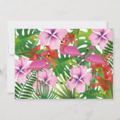Tropische flamingo 5e verjaardagsfeest kaart (Achterkant)