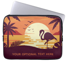 Tropische Flamingo aangepaste tekstlaptophoezen Laptop Sleeve