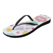 Tropische Flamingo & Ananas Teenslippers Zomer (Schuin)