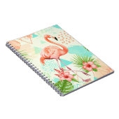 Tropische Flamingo Aquarel & Geometrisch Patroon Notitieboek (Rechterzijde)