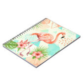 Tropische Flamingo Aquarel & Geometrisch Patroon Notitieboek (Linkerzijde)