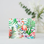 Tropische flamingo art. briefkaart (Staand voorkant)