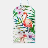 Tropische flamingo art. cadeaulabel (Voorkant)