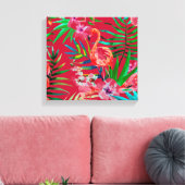 Tropische flamingo art. canvas afdruk (Insitu (Woonkamer))
