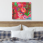 Tropische flamingo art. canvas afdruk (Insitu (Slaapkamer))