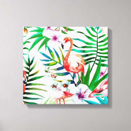 Tropische flamingo art. canvas afdruk (Voorkant)