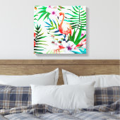 Tropische flamingo art. canvas afdruk (Insitu (Slaapkamer))