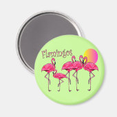 Tropische Flamingo Art Gifts Magneet (Voorkant / Achterkant)