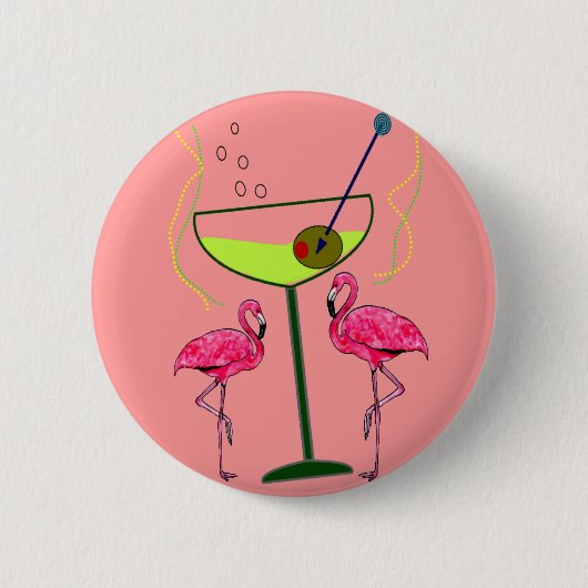 Tropische Flamingo Art Gifts Ronde Button 5,7 Cm (Voorkant)