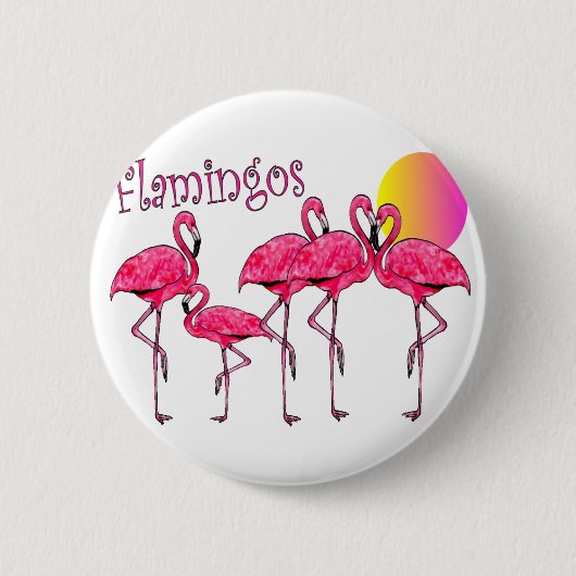 Tropische Flamingo Art Gifts Ronde Button 5,7 Cm (Voorkant)