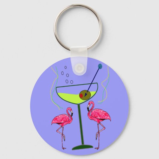 Tropische Flamingo Art Gifts Sleutelhanger (Voorkant)