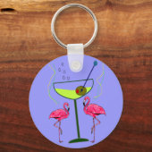 Tropische Flamingo Art Gifts Sleutelhanger (Voorkant)
