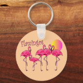 Tropische Flamingo Art Gifts Sleutelhanger (Voorkant)