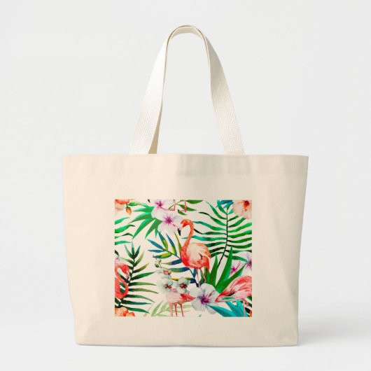 Tropische flamingo art. grote tote bag (Voorkant)
