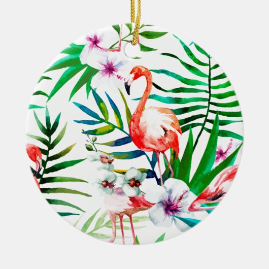 Tropische flamingo art. keramisch ornament (Voorkant)