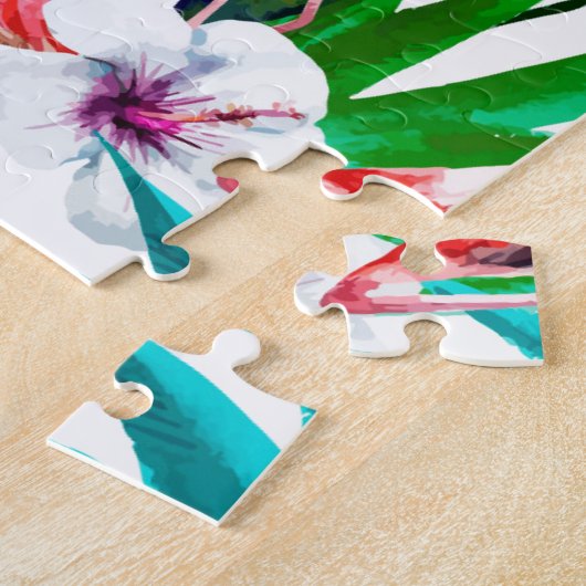 Tropische flamingo art. legpuzzel (Zijkant)