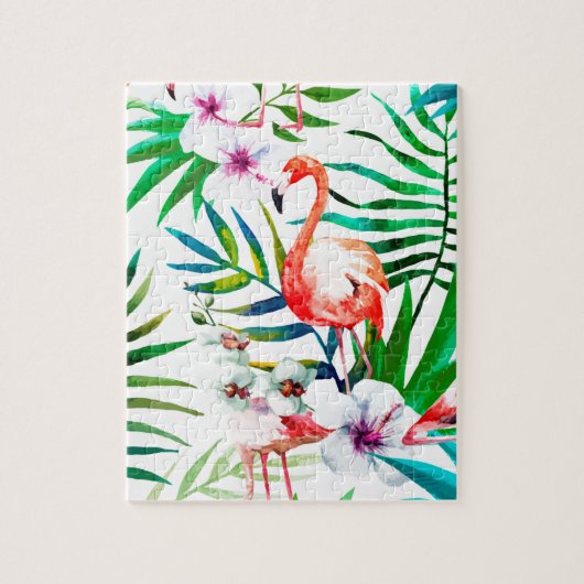 Tropische flamingo art. legpuzzel (Verticaal)
