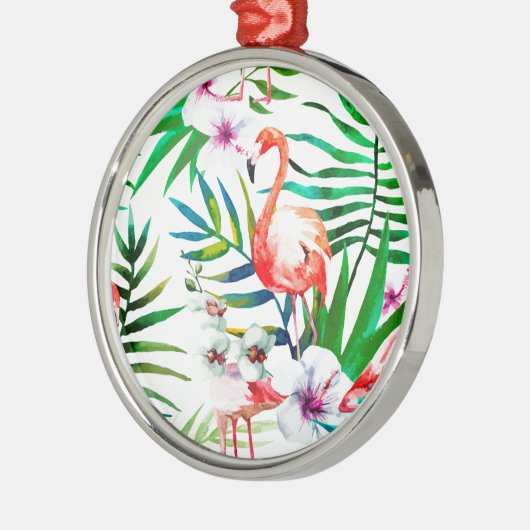 Tropische flamingo art. metalen ornament (Links)