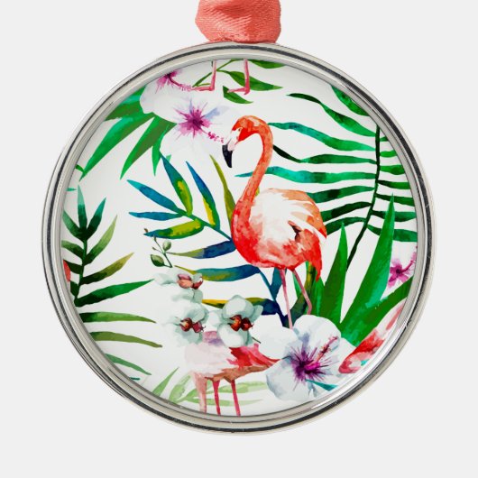 Tropische flamingo art. metalen ornament (Voorkant)