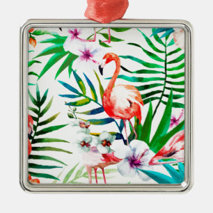 Tropische flamingo art. metalen ornament