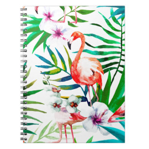 Tropische flamingo art. notitieboek