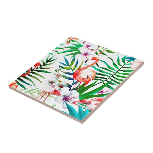 Tropische flamingo art. tegeltje (Zijkant)