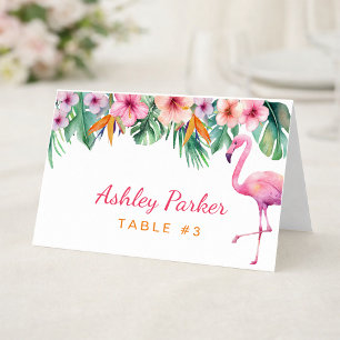 Tropische Flamingo Baby Shower Gastentafelkaart Kaart